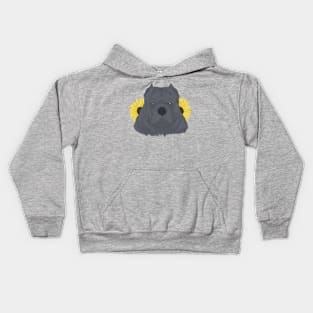 Blue American Bully with Sunflowers Kids Hoodie